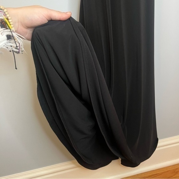 Vera Wang Sleeveless Matte Black Jersey Knit Timeless Classic Maxi Dress Size 4 - Picture 9 of 16